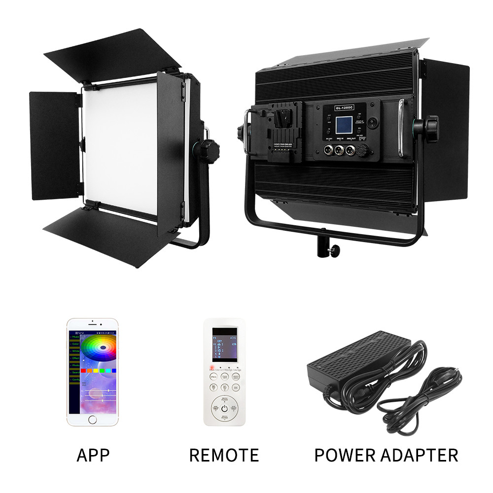 GL-1200BI 120w No fan Daylight Dimmable 2700K-7500K Video Light Professional Photography Light