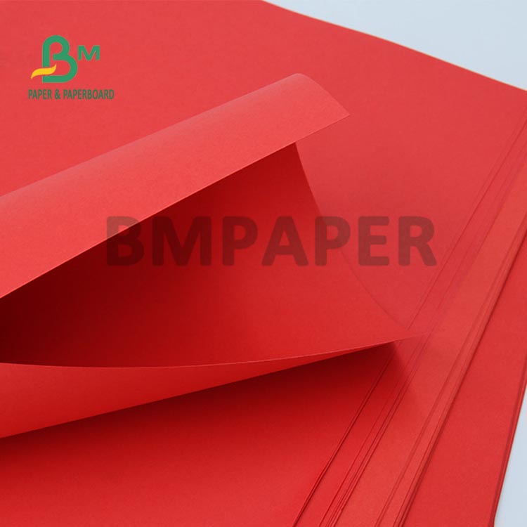 100 - 250gsm Red Color Uncoated Bristol Paper For DIY Craft 1350mm Clear Image