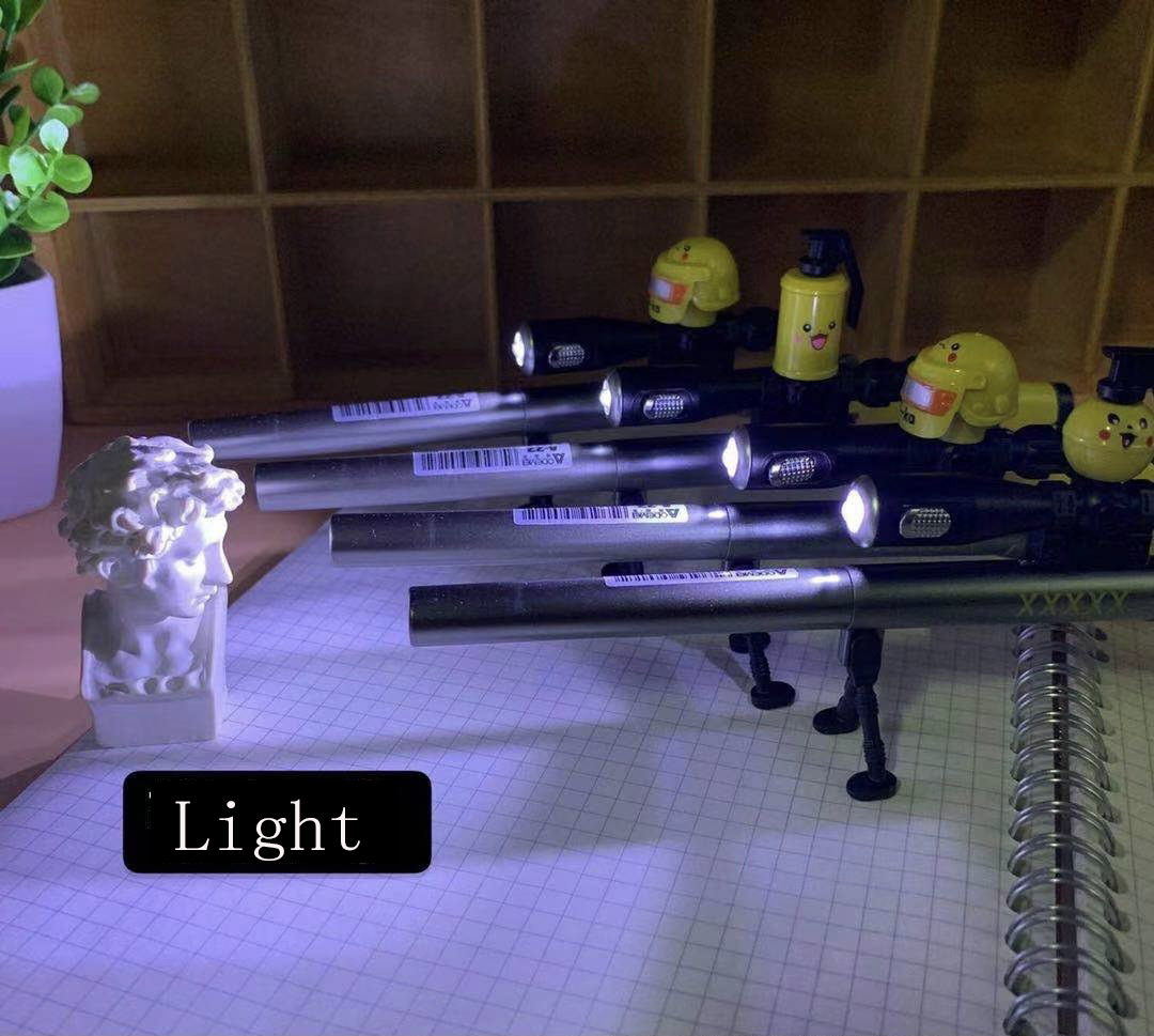 Gel-Ink Toy Gun Shape Writing Pens for Stationery 0.38mm Black Ink 240M Writing Length