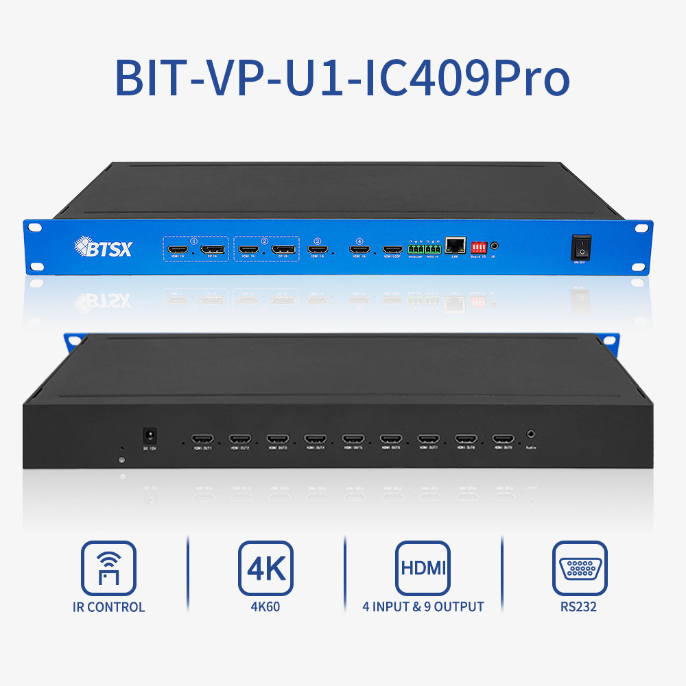 4K60 4 In 9 Out Video Wall Controller Processor Seamless Switch PIP Roaming