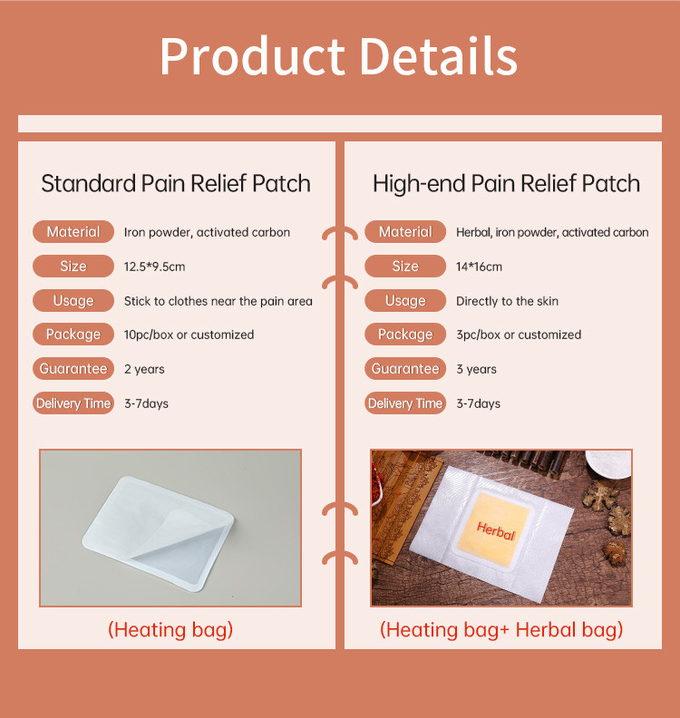 Air Activated Back Pain Heat Patch Pain Relieve Back Pain Pads OEM