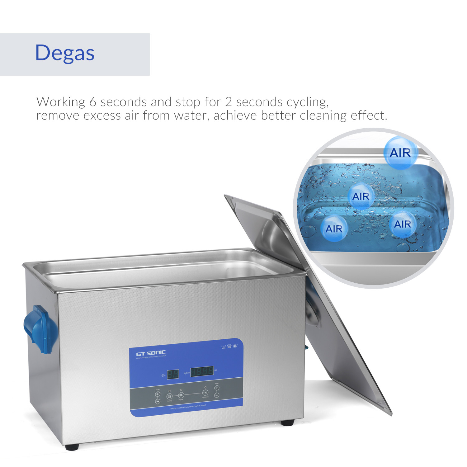 20L 40KHz Vegetable Cleaner Device With Digital Timer Heater For Instruments Industrial Parts