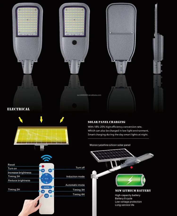 Aluminum Solar Panel Outdoor Light 500W 800W Ip65 LED Street Lights