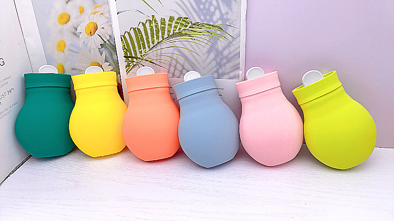 Microwave Heating Silicone Hot Water Bottle Bag With Knit Cover Hot Cold Therapies Back Pain Gift For Girlfriend Mother