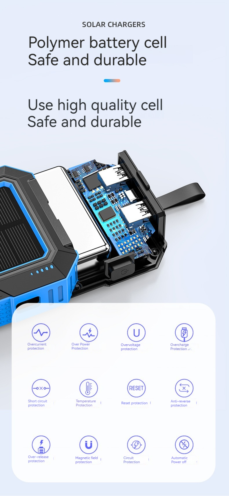 15W Output Power Private Mold Wireless Charging Solar Power Bank for iPhone 30000mAh