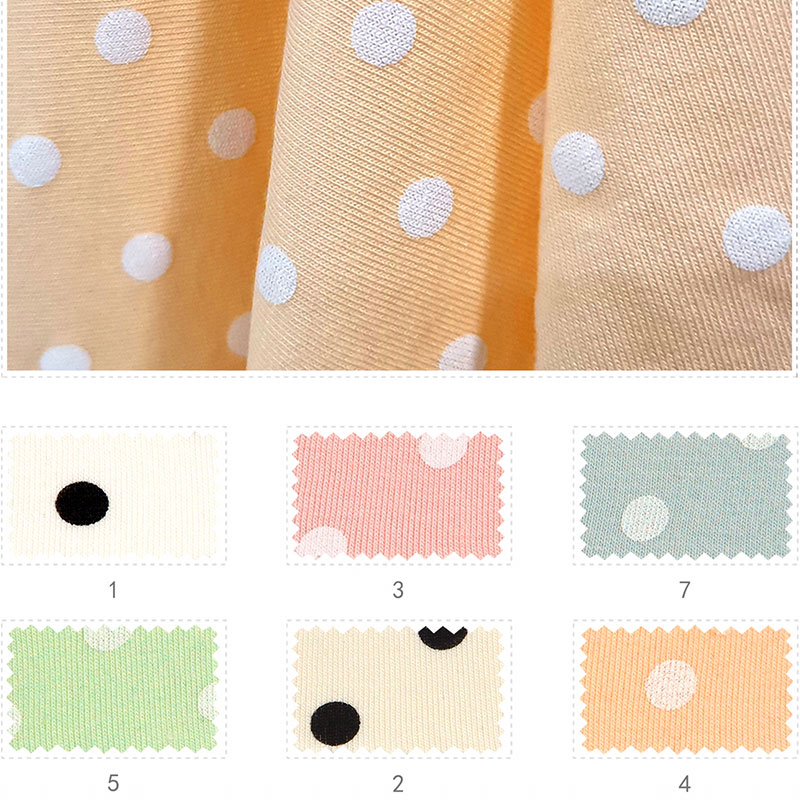 Custom 150cm 185gsm Polka Dot Knit Fabric 6% Spandex 47% Cotton 47% Modal