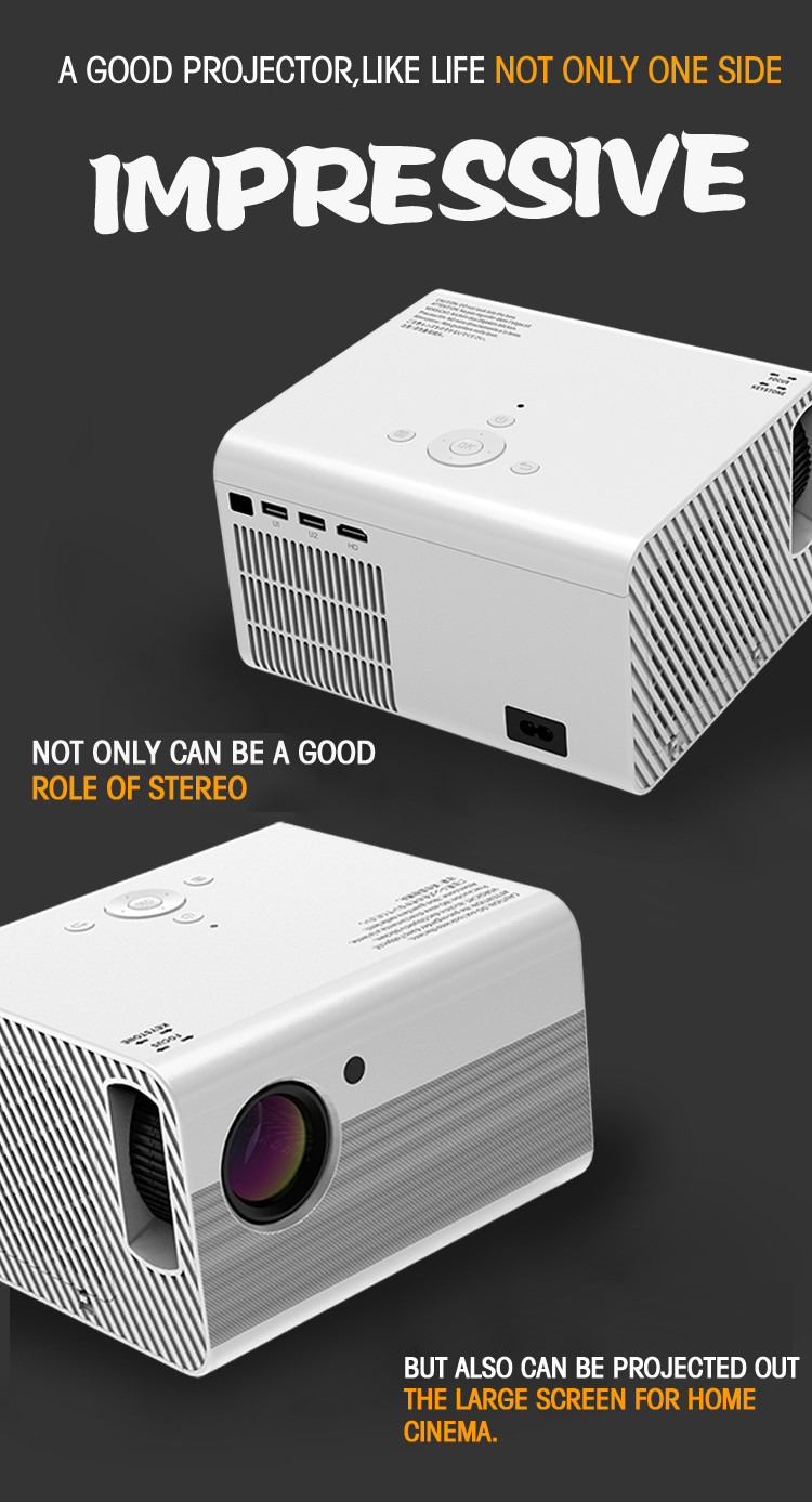 White 90W T10 1080P Full HD LED Projector 1920*1080 Native Resolution