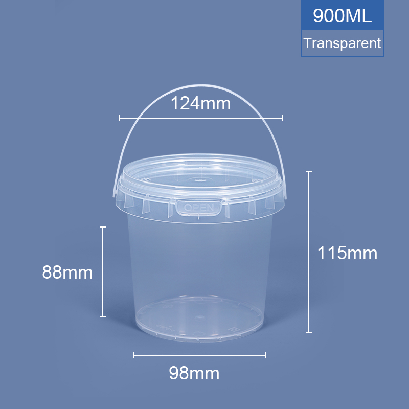 Reusable Ice Cream Cup with Lid and Handle Food Packaging Custom Logo Printed PP Plastic