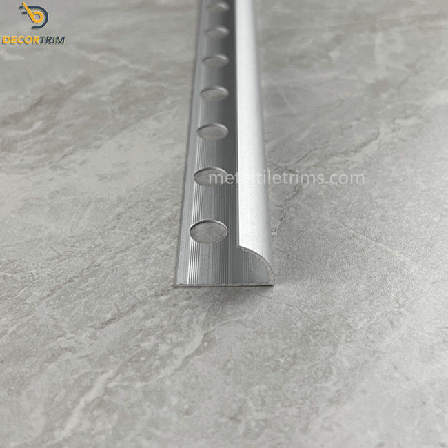Round Chrome Metal Tile Edge Trim Aluminum Alloy 6063 Finishing