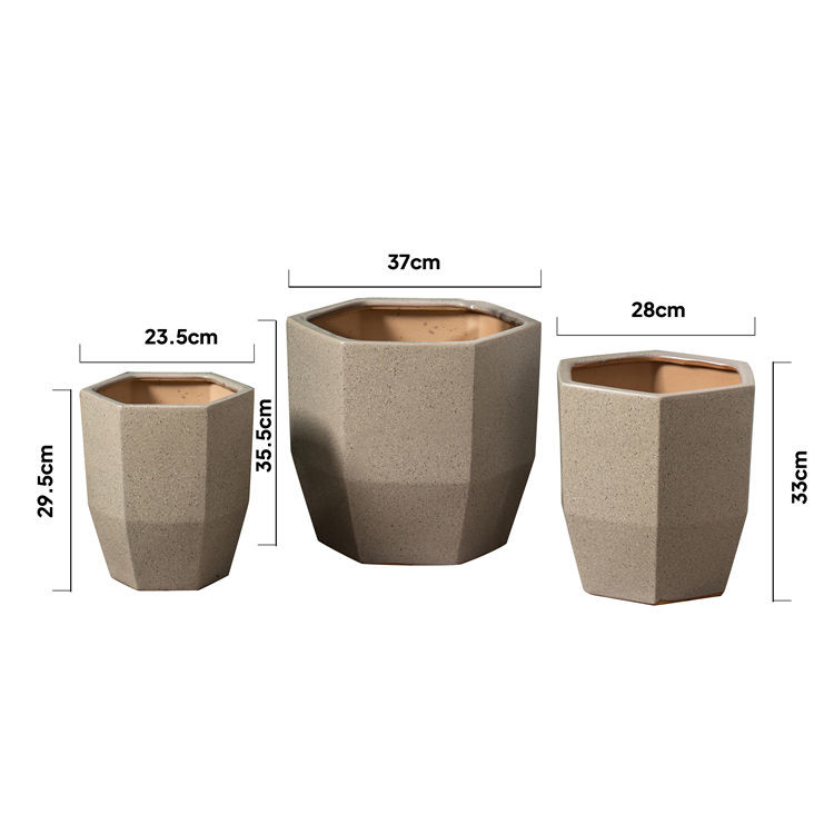 Hot Sale Big Indoor Outdoor Decorative Floor Planter Garden Pot Custom Ceramic Flower Pot Set