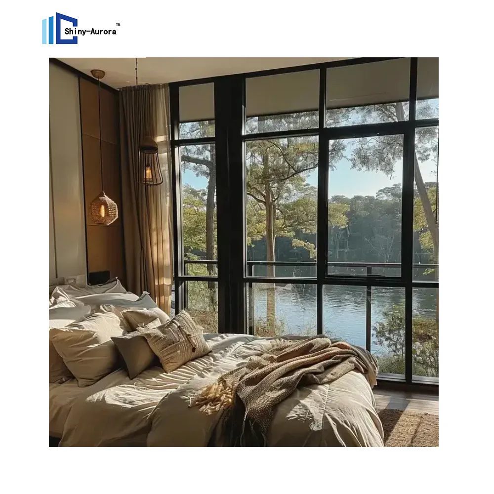 Luxury Modern Style Aluminum Awning Windows Soundproof Aluminum Glass Windows Bathroom Double-Glazed Top Hung Windows