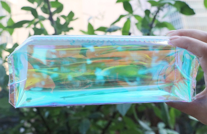 Colorful Transparent Fresh Pen Bag Shining Pen Bag Logo Customized