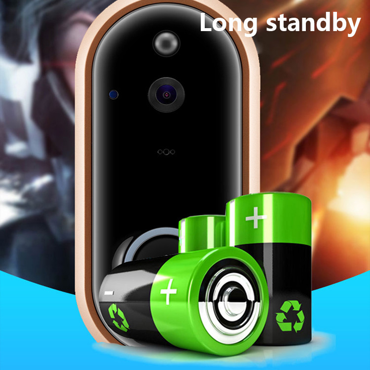 2K Battery Powered Smart Home Wireless Doorbell Chime wireless front door security camera