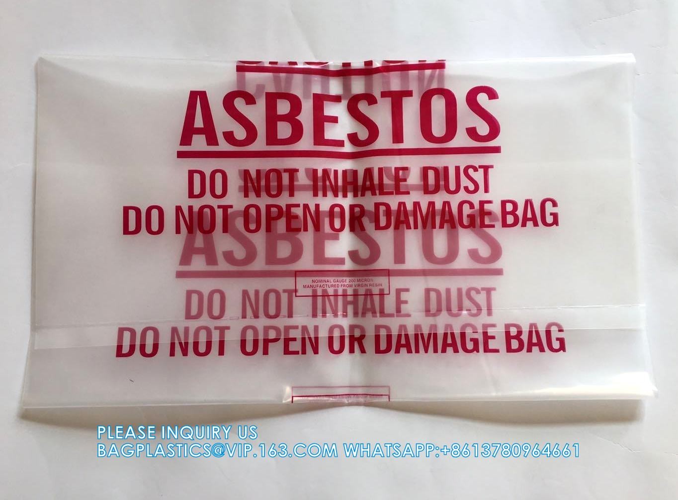 Asbestos Bag For Protection Burial Asbestos Disposal Bags Asbestos Disposal Bags Industry Standard, Clear
