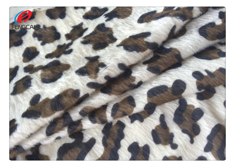 Velboa Plush Short Pile Polyester Velvet Fabric Animal Pattern Printing