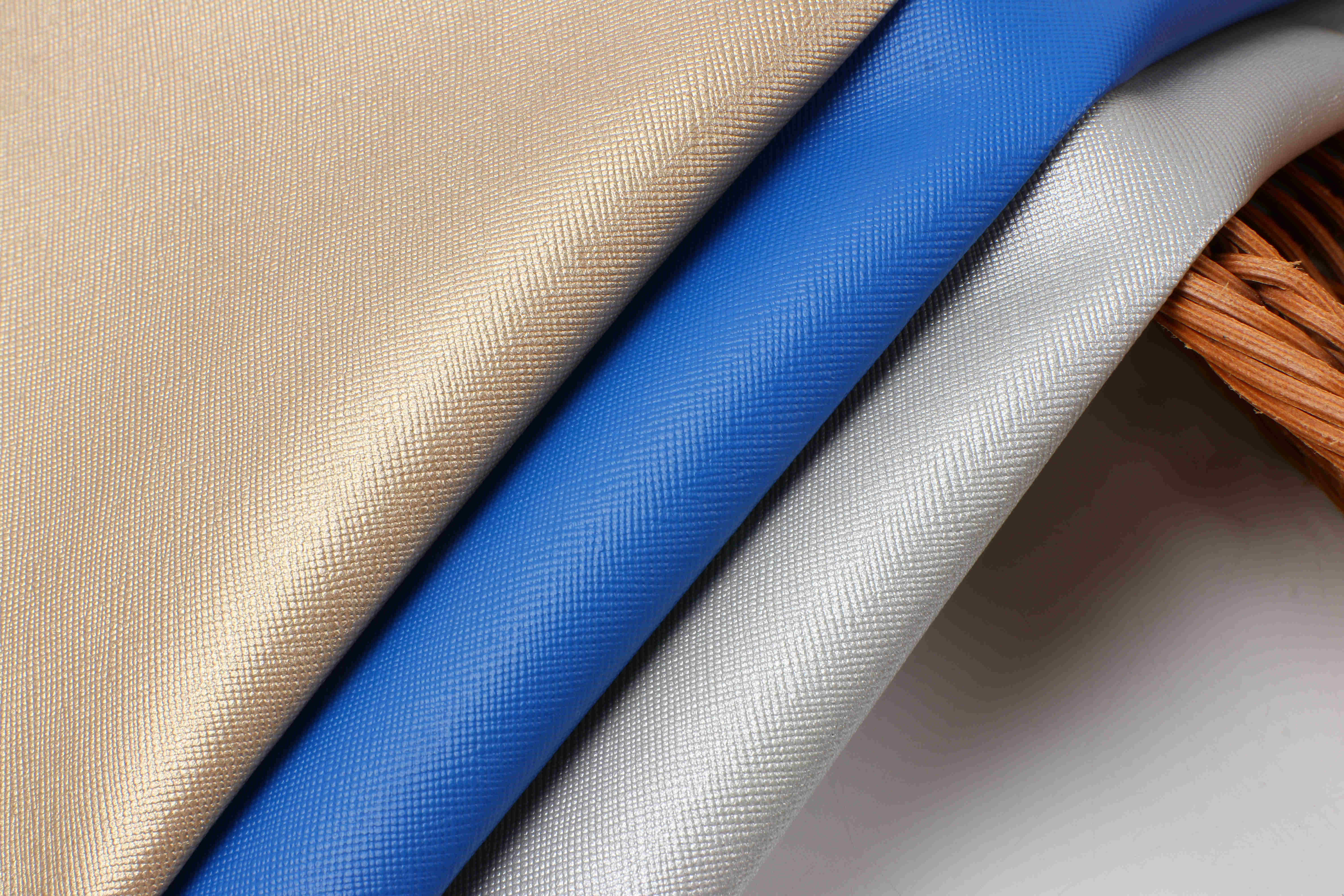 0.7mm Saffino PVC Leather For Bags Knitted Bottom Abrasion Resistant