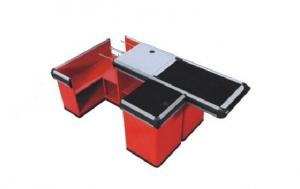 Buy cheap Red Metallic Supermarket Cash Register With Conveyor Belt Durable Recyclable product