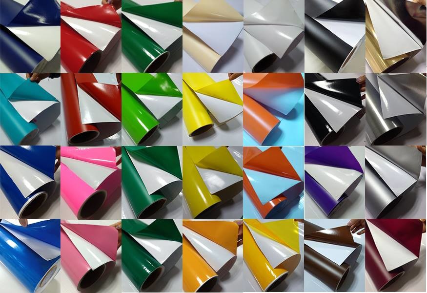 Glossy 1060mmx50m Multi Color Vinyl Stickers Permanent Adhesive