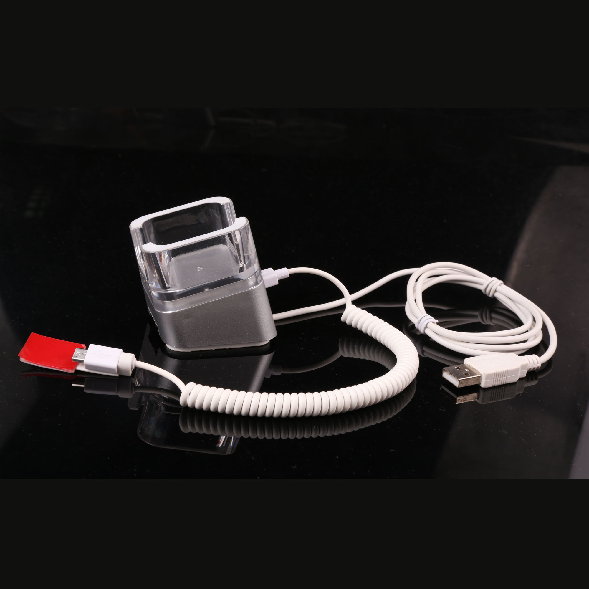 COMER New acrylic display alarm security charging holders for tablet android mobile iphone
