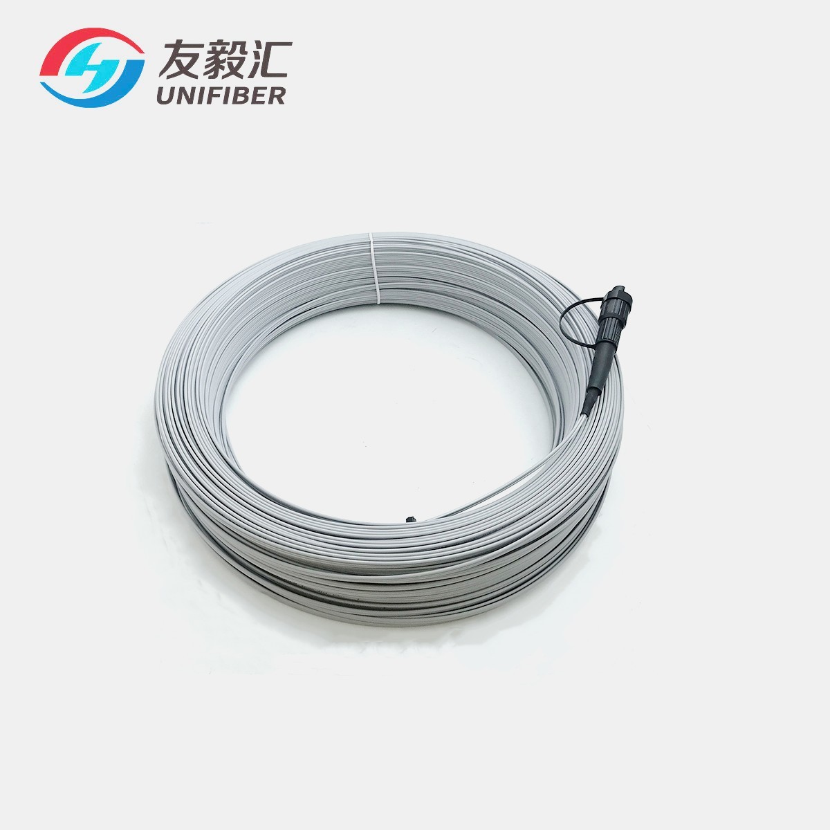 FTTH Outdoor Flat Drop Fiber Optic Cable Grey G657A2 Huawei Mini SC 150m