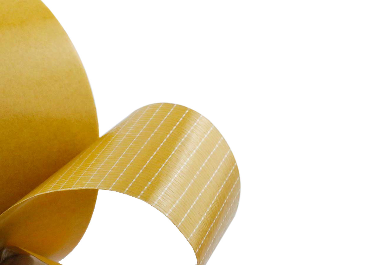 Double Sided Fiberglass Mesh Tape / Reinforced Filament Tape For Bonding Sealing Strips To Doors And Windows