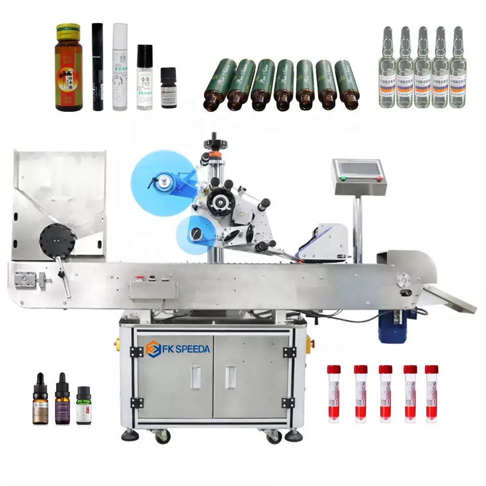 Electric Driven FK807 Automatic Lipstick Lip Balm Soft Tube Syringe Labeling Machine