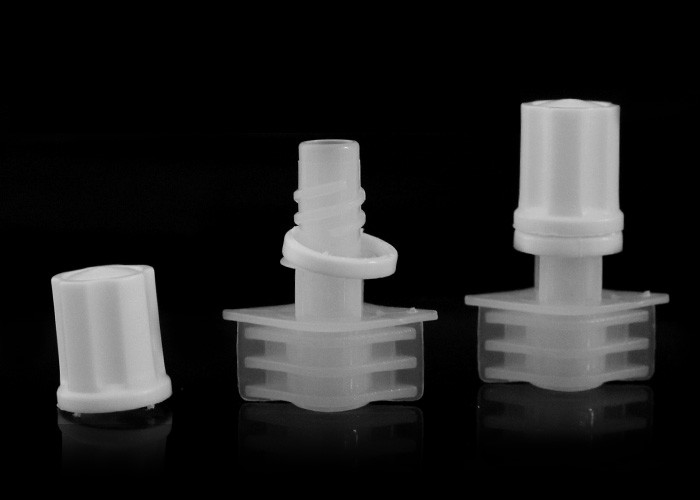 6.3mm Outer Dia Plastic Spout Screw Nozzle Caps Press Sealed On Doypack