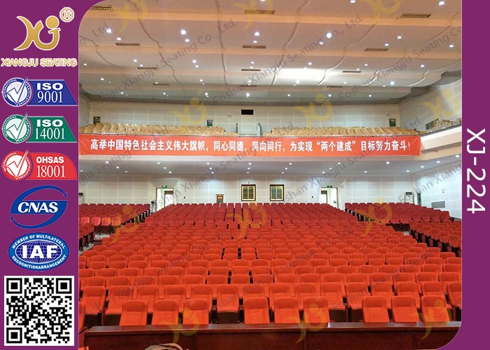 Soft Closing Fold Up Auditorium Theater Seating Abrasion Resistant Fabric