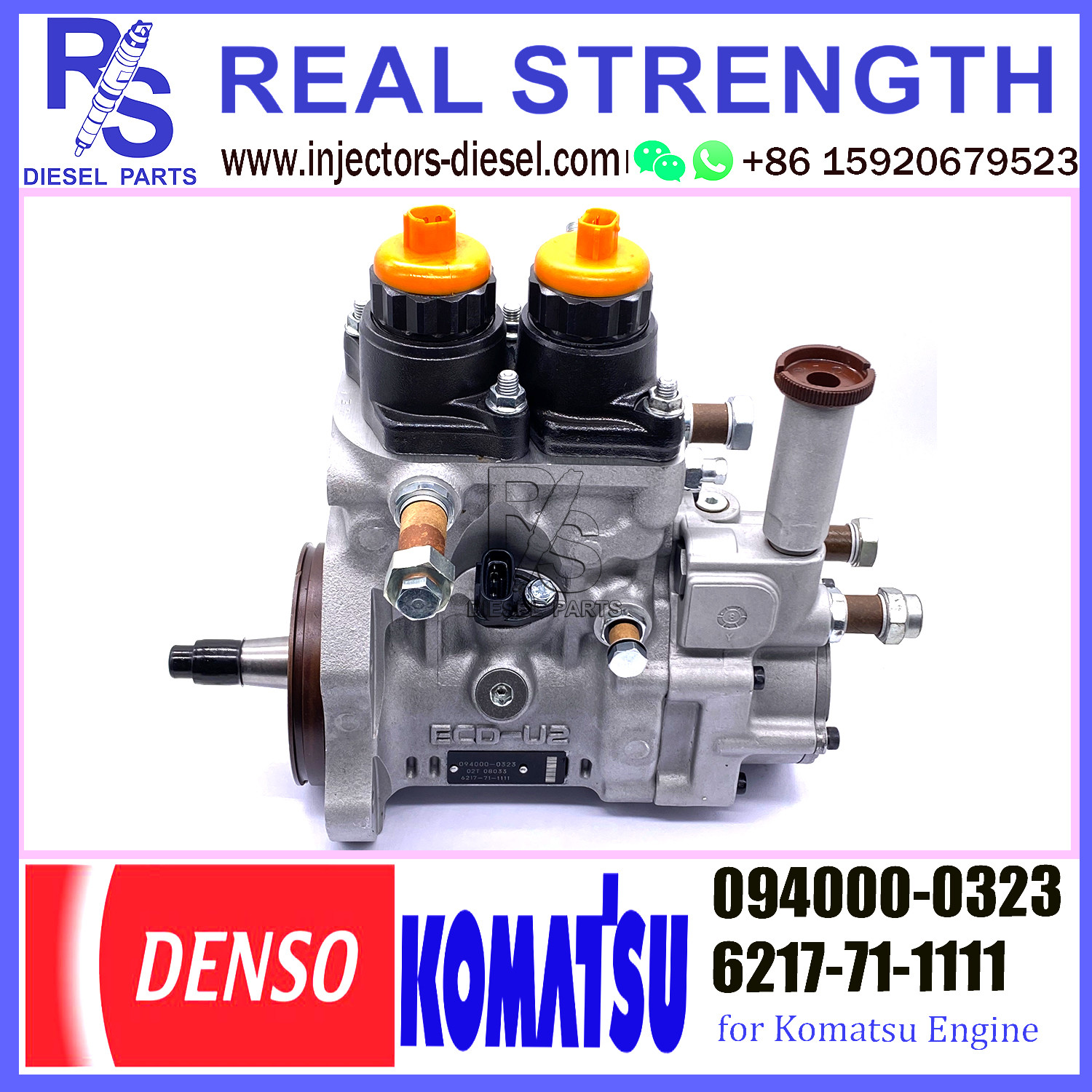 DENSO common rail pompa iniezione carburante motore diesel 6217-71-1111 094000-0322 6217-71-1120 094000-0323 for Komatsu