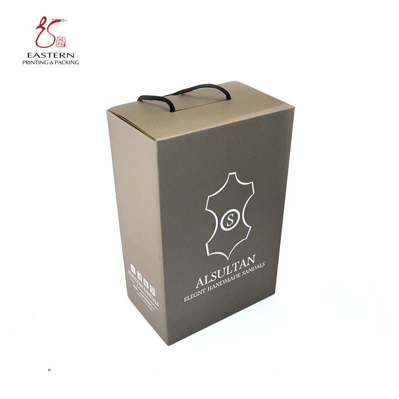 costom Foldable Lid Closure Corrugated Shoe Box With Handle
