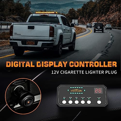 31 x 5.9 x 3.5 inches Double Side Emergency Warning Flashing Light for Magnetic Mount