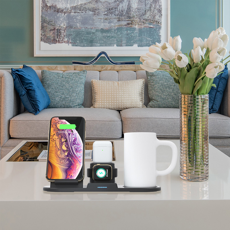 3 In 1 Wireless Charger Dock Station 10W 15w Qi Wireless Charging Thermostatic Cup