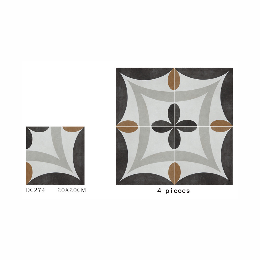 4 Styles Eco-Friendly 200x200mm Interior Wall And Floor Ceramic Rustic Tile For Restaurant And Living Room