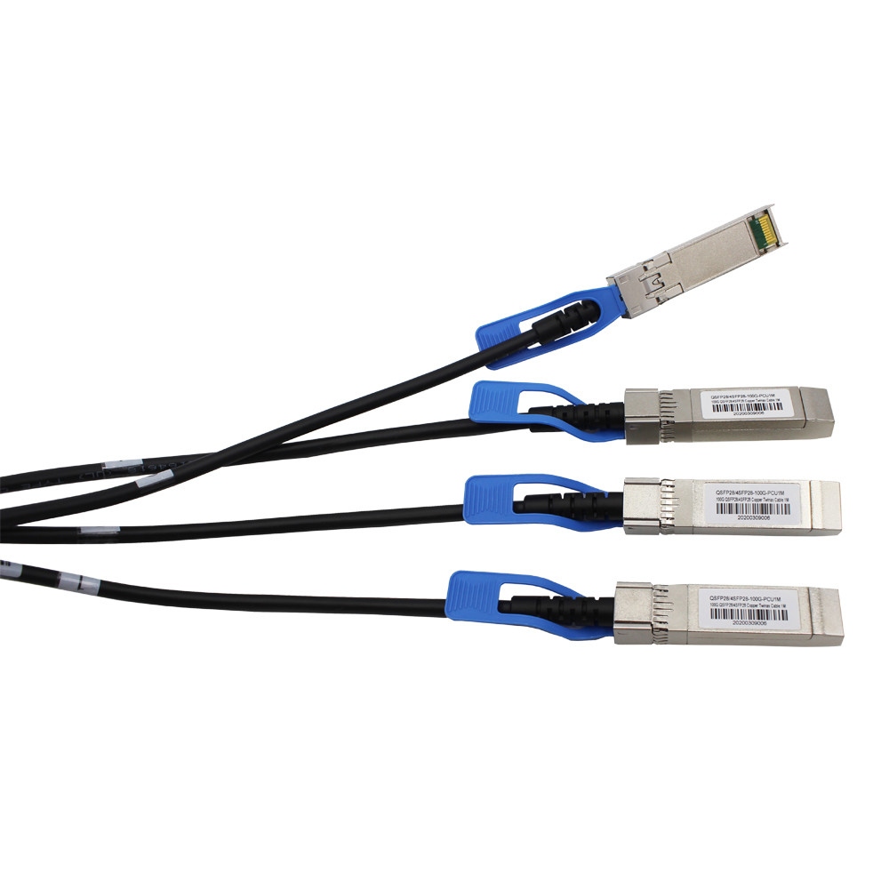 Breakout 100G Qsfp28 To 4xSFP28 Direct Attach Cable With SFP Transceiver