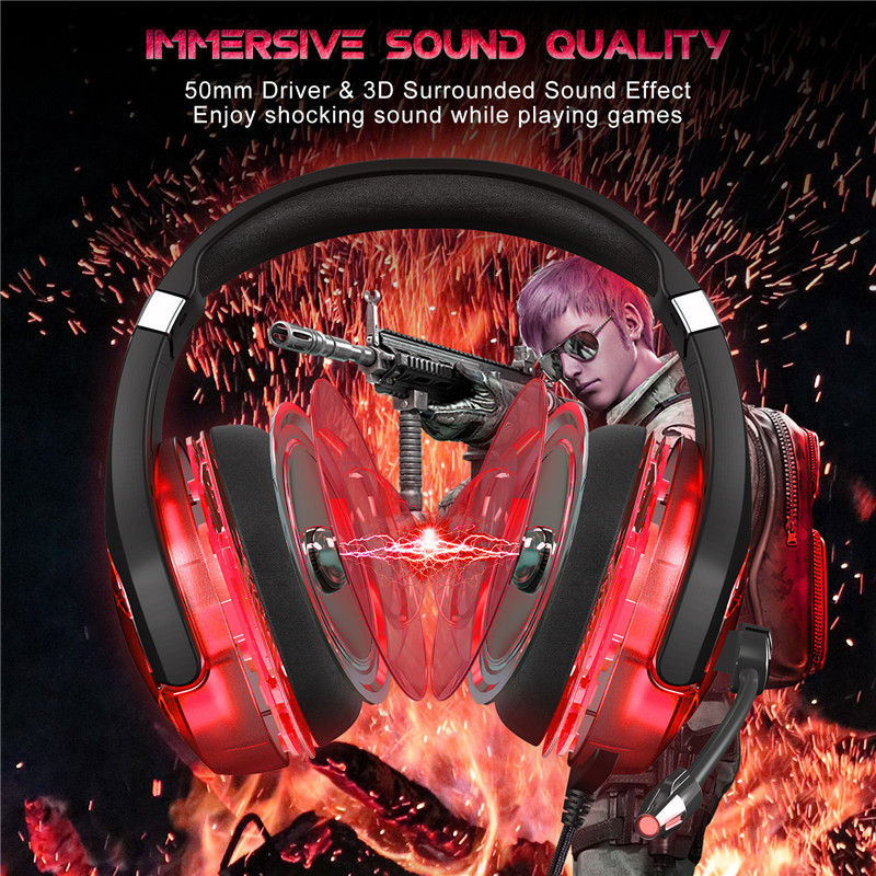 LED Light 2.2m 2.2kohm 100mA PC 3.5 mm Gaming Headset