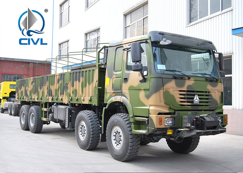 Military 8 x 8 290 / 371 / 336 /420hp Heavy Cargo Trucks With EURO III Emission Standard for heavy commercial vehicles