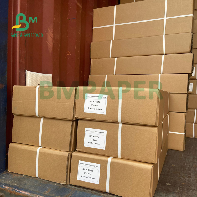 20LB Durable Inject Bond Paper Rolls  For Mechanical Drafting 24" 30" X 100 Ft 