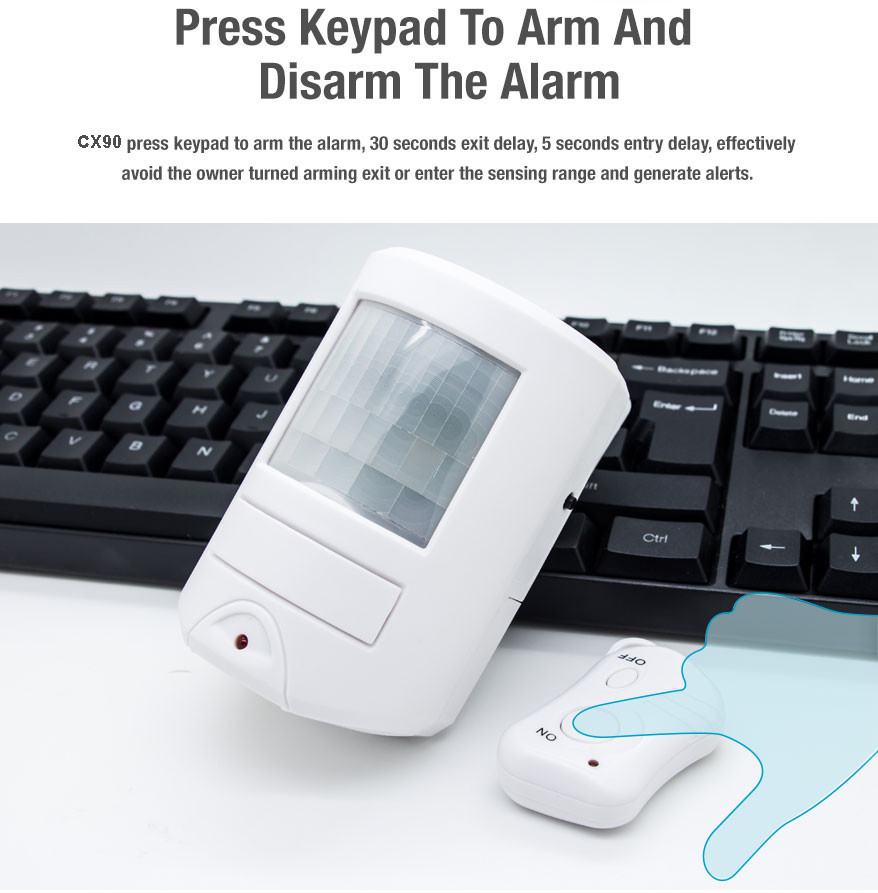 PIR Motion Sensor Alarms with 10m Remote Control Long Distance and Long Standby Province Electricity