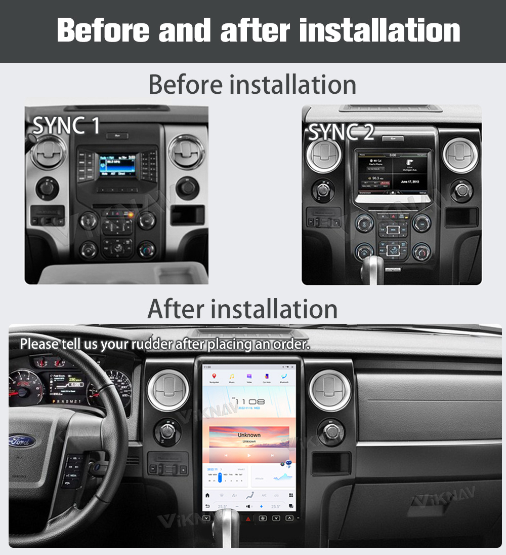 Viknav Car Radio For Ford F150 (2013 2014) 14.4 inch Car Radio GPS Navigation Multimedia Player With CarPlay