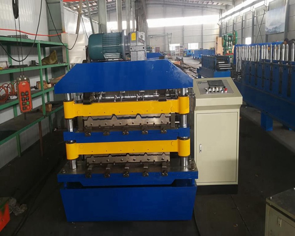 Electric Cutting Large Span R Roofing Sheet Roll Forming Machine 17 Stations 17.7KW