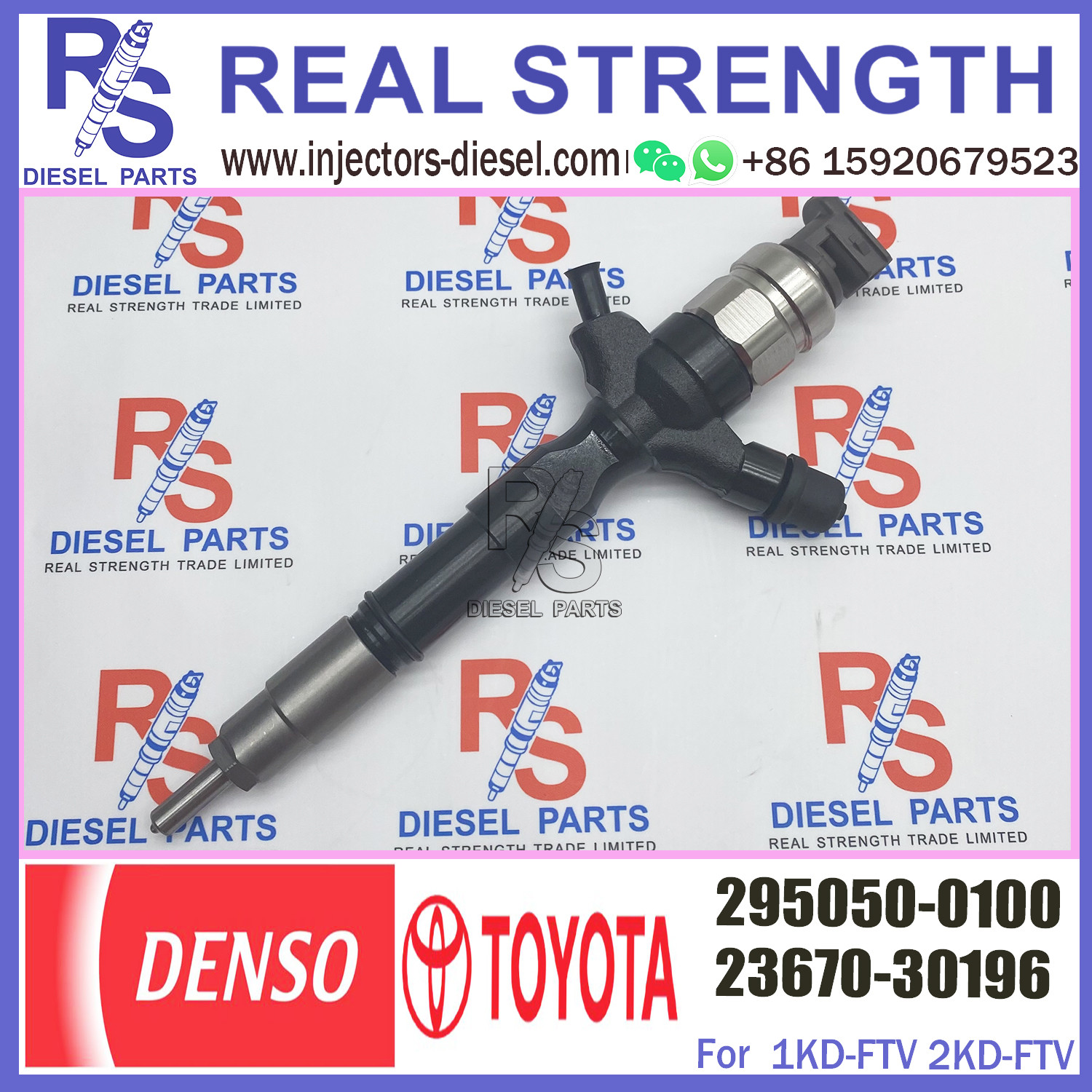 common rail injector 23670-39196 295050-0100 injector for TOYOTA 1KD-FTV KDH201 injector nozzle 23670-39196 295050-0100