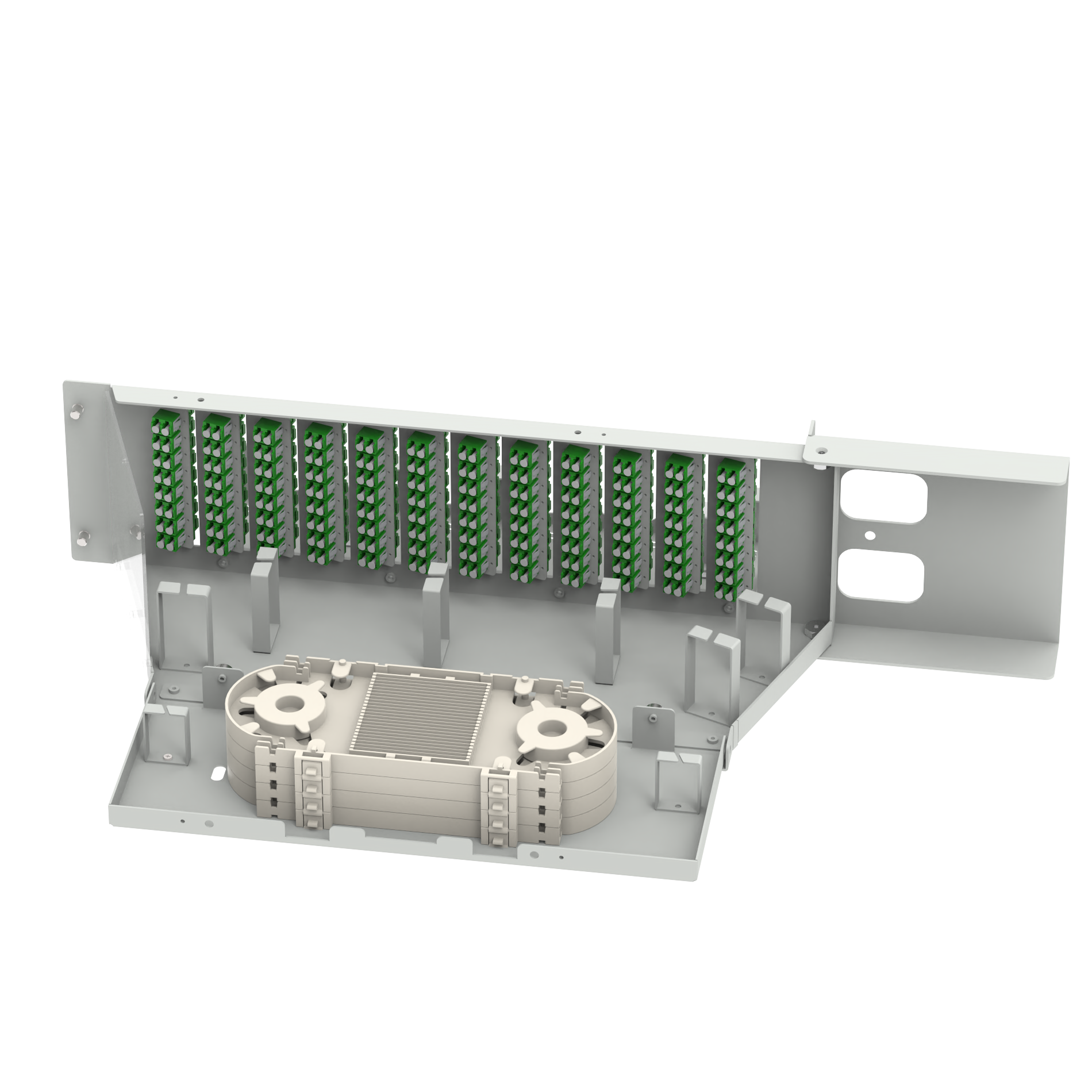 19 Inch Fiber Optic Equipment LC APC Type 96 Cores Swing Optical Patchpanel with 5 Time