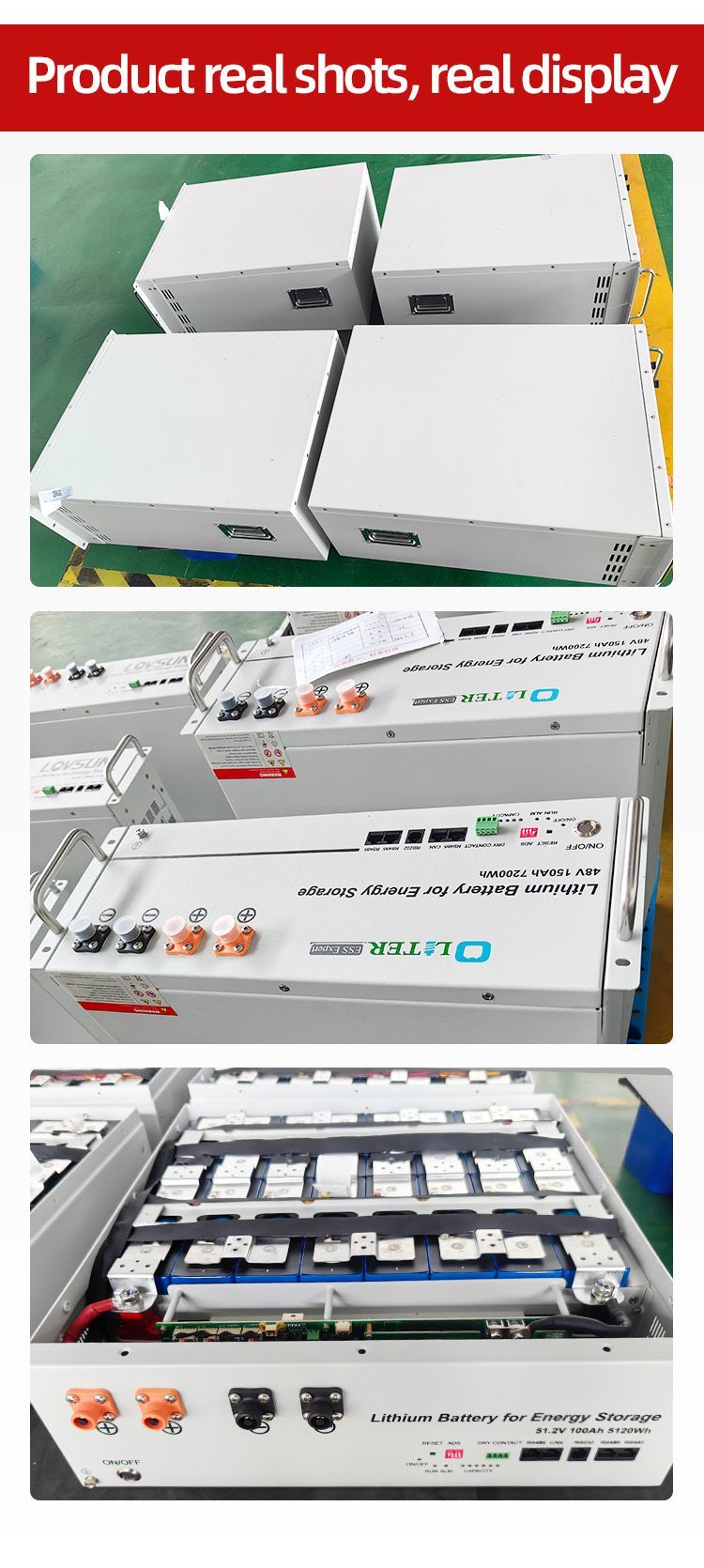 51.2V 100ah Lithium Solar System Battery Power Supply for Low Pressure Rack Type Electrical Renewable Energy Storage