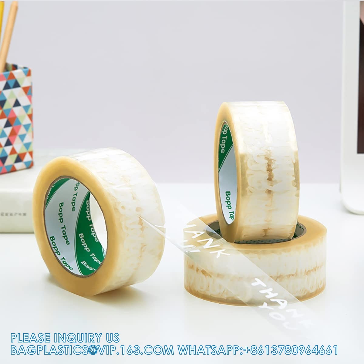Designer Cute Packing Tape, Colorful Printing Shipping Tape, Carton Decorative Tape For Sealing Boxes, Thank You