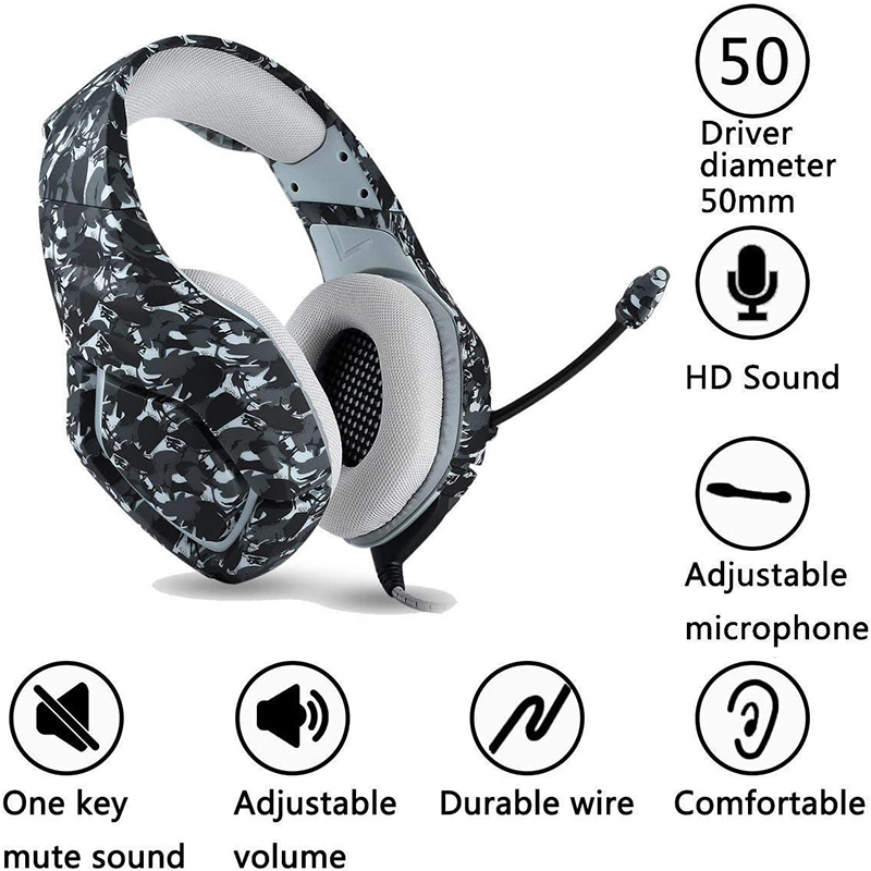 PS4 PS5 Xbox PC Onikuma F9 Wired Gaming Headset With 50mm Driver Microphone RGB Light