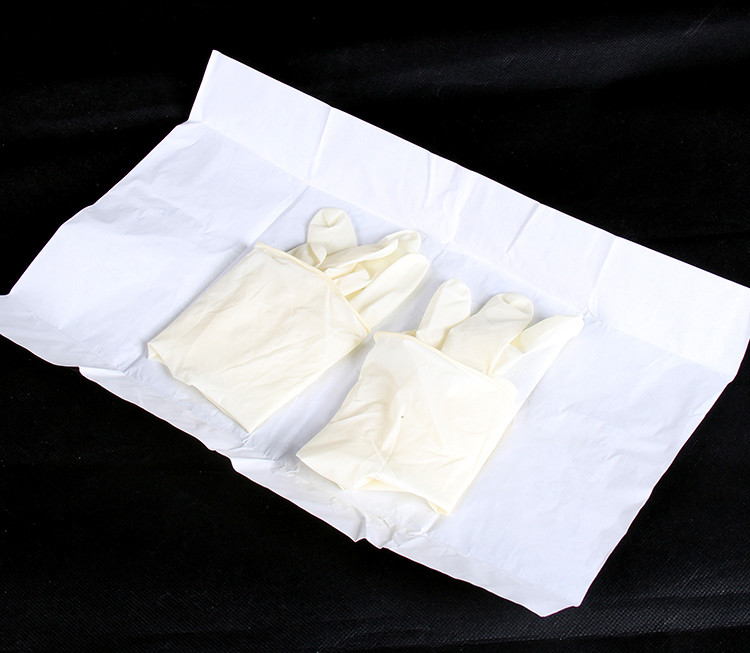 Natural White Sterile Latex Surgical Gloves Left / Right Hand With Rolled Rim