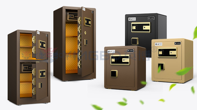 H450MM Fingerprint Lock Safe Box For Home Security(Coffee)