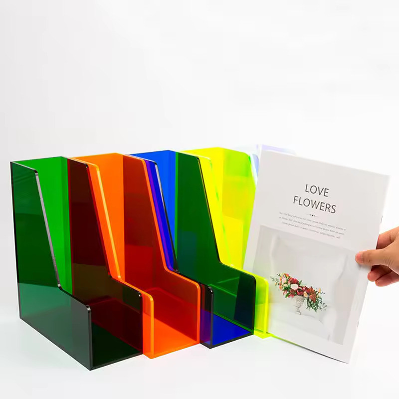 Desktop Customized Color Acrylic Holder Acrylic Storage Organizer For Document File