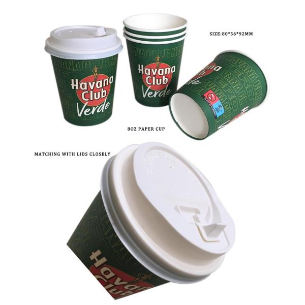 Custom Printed Disposable Single Wall Paper Cups for Ice Beverages