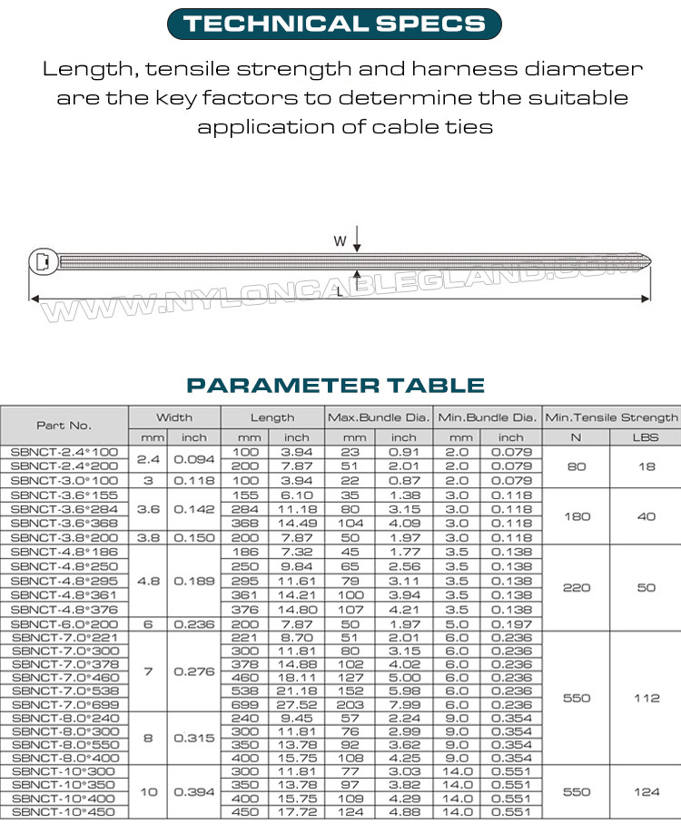Stainless Steel Barb Cable Tie 400mm x 8, Ø9-108mm Adjustable Metal Tooth Cable Tie 550N (112LBS) for Shipbuilding